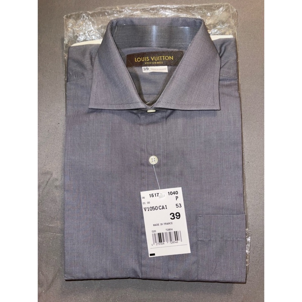 100% Authentic Man Grey Louis Vuitton Dress Shirt